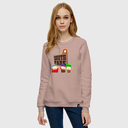Свитшот хлопковый женский South Park, цвет: пыльно-розовый — фото 2