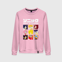 Свитшот хлопковый женский Японский Sonic, цвет: светло-розовый