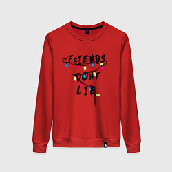 Свитшот хлопковый женский Friends dont lie, цвет: красный