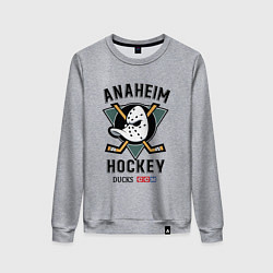 Свитшот хлопковый женский ANAHEIM DUCKS, цвет: меланж