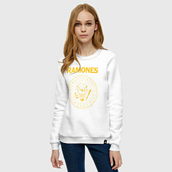 Свитшот хлопковый женский RAMONES, цвет: белый — фото 2