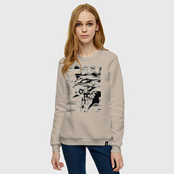 Свитшот хлопковый женский Ева Евангелион, цвет: миндальный — фото 2