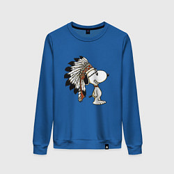 Свитшот хлопковый женский Snoopy, цвет: синий