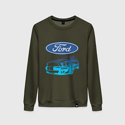 Свитшот хлопковый женский Ford Z, цвет: хаки
