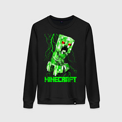 Свитшот хлопковый женский MINECRAFT CREEPER, цвет: черный