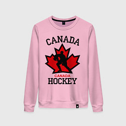 Свитшот хлопковый женский Canada Hockey, цвет: светло-розовый