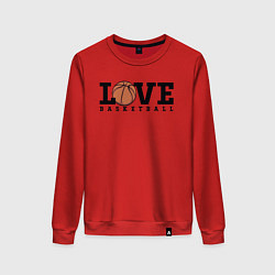 Свитшот хлопковый женский Love Basketball, цвет: красный