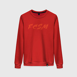 Свитшот хлопковый женский FCSM, цвет: красный