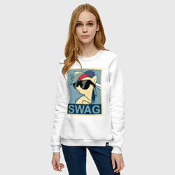 Свитшот хлопковый женский Rainbow Dash swag, цвет: белый — фото 2