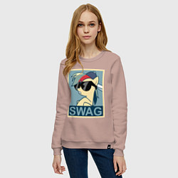 Свитшот хлопковый женский Rainbow Dash swag, цвет: пыльно-розовый — фото 2