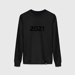 Свитшот хлопковый женский 2021 - новый год, цвет: черный