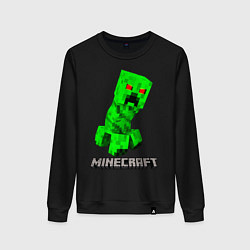 Свитшот хлопковый женский MINECRAFT CREEPER, цвет: черный