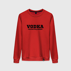 Свитшот хлопковый женский Vodka connecting people, цвет: красный