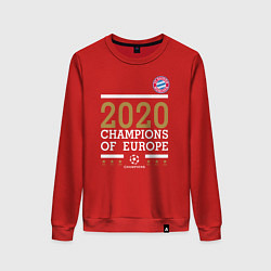 Свитшот хлопковый женский FC Bayern Munchen Champions of Europe 2020, цвет: красный