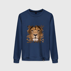 Свитшот хлопковый женский Лев, цвет: тёмно-синий
