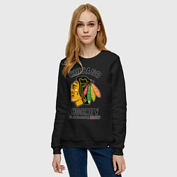 Свитшот хлопковый женский CHICAGO BLACKHAWKS NHL, цвет: черный — фото 2