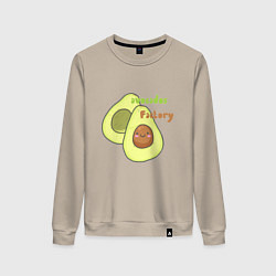 Свитшот хлопковый женский Avocados factory, цвет: миндальный