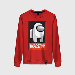 Свитшот хлопковый женский Among Us, цвет: красный