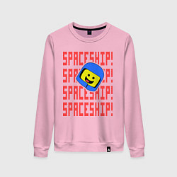 Свитшот хлопковый женский Spaceship, цвет: светло-розовый