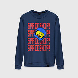 Свитшот хлопковый женский Spaceship, цвет: тёмно-синий