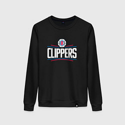 Свитшот хлопковый женский Los Angeles Clippers, цвет: черный