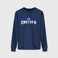 Свитшот хлопковый женский FC Chelsea, цвет: тёмно-синий