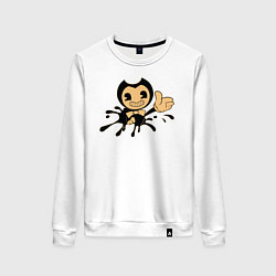 Свитшот хлопковый женский Bendy And The Ink Machine, цвет: белый