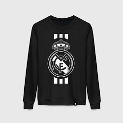 Свитшот хлопковый женский Real Madrid FC, цвет: черный