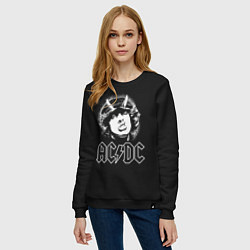 Свитшот хлопковый женский ACDC Angus, цвет: черный — фото 2