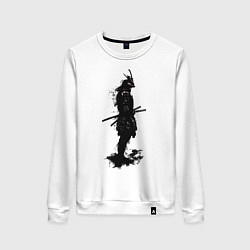Свитшот хлопковый женский Теневой самурай, цвет: белый