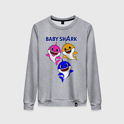 Свитшот хлопковый женский Baby Shark, цвет: меланж