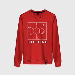 Свитшот хлопковый женский Структура Кофеина, цвет: красный