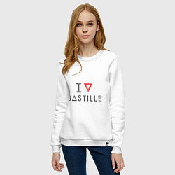 Свитшот хлопковый женский I love Bastille, цвет: белый — фото 2