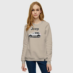 Свитшот хлопковый женский Jeep, цвет: миндальный — фото 2