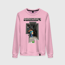 Свитшот хлопковый женский Minecraft, цвет: светло-розовый