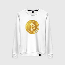 Свитшот хлопковый женский Bitcoin, цвет: белый