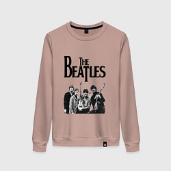 Свитшот хлопковый женский The Beatles, цвет: пыльно-розовый