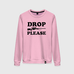 Свитшот хлопковый женский Drop Please, цвет: светло-розовый