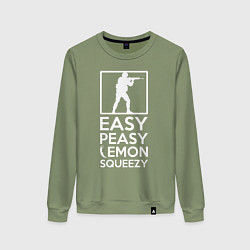 Свитшот хлопковый женский Изи пизи лемон сквизи CS GO, цвет: авокадо