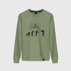 Свитшот хлопковый женский CS GO спина Z, цвет: авокадо