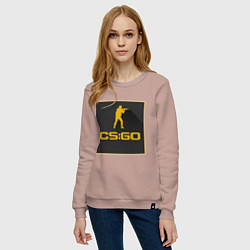 Свитшот хлопковый женский CS GO Z, цвет: пыльно-розовый — фото 2