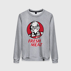 Свитшот хлопковый женский Pudge Dota Fresh Meat Пудж, цвет: меланж