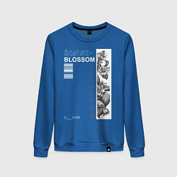 Свитшот хлопковый женский BLOSSOM, цвет: синий