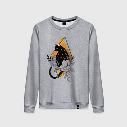 Женский свитшот Cat in flowers