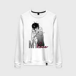 Свитшот хлопковый женский My love, цвет: белый
