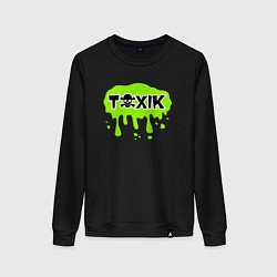 Свитшот хлопковый женский Токсик toxik, цвет: черный