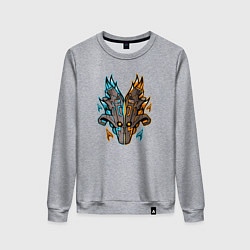 Свитшот хлопковый женский ДЖАГГЕРНАУТ, цвет: меланж