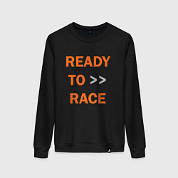 Свитшот хлопковый женский KTM READY TO RACE спина Z, цвет: черный