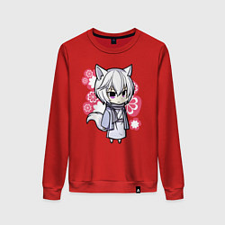 Свитшот хлопковый женский Chibi Tomoe, цвет: красный