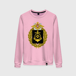 Свитшот хлопковый женский СЕВЕРНЫЙ ФЛОТ ВМФ РОССИИ, цвет: светло-розовый